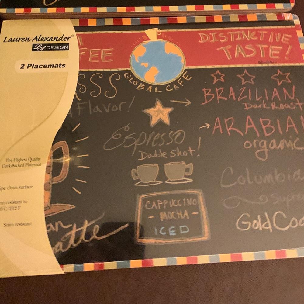 Lauren Alexander Cork-Backed Global Cafe Placemats